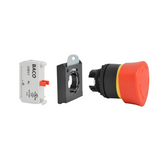 EMERGENCY STOP PUSH & TURN BUTTON RED 22mm BACO